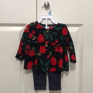 Adorable size 6mths Baby girls shirt and pants set